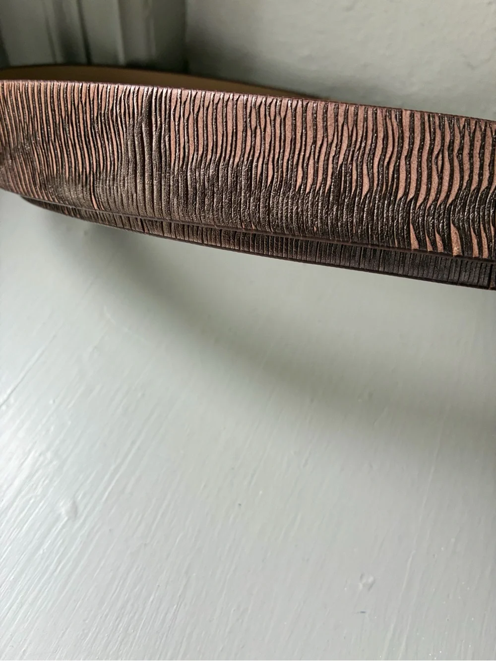 Garnet Hill Italian Textured Leather Belt Brown Size XS